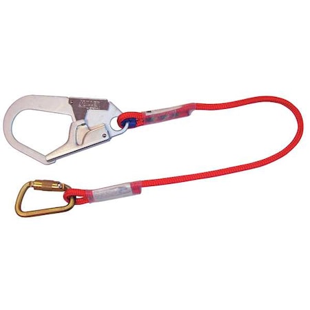 Miller AirCore Restraint Lanyard, 4 ft. Length, Carabiner, Steel, 1 Leg(s), 310 lb. Weight Capacity 1014936/