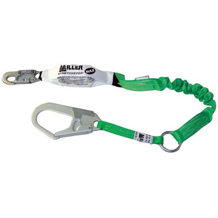 Miller MAX SofStop(TM) Shock Absorbing Lanyard, 6 ft. Length, Snap Hook, Steel, 1 Leg(s) 940RSS-RR-Z7/6FTGN