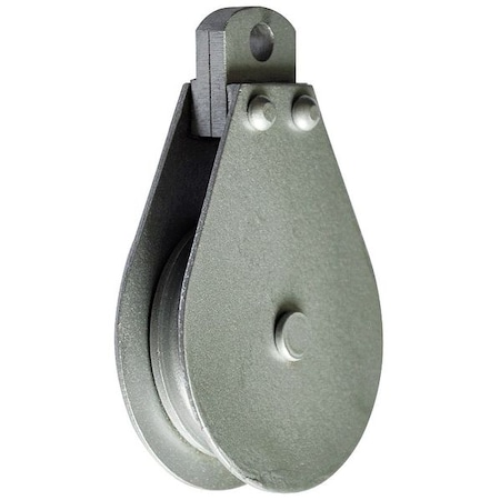Zoro Select Pulley Block, Wire Rope, 3/16 in Max Cable Size, 525 lb Max Load 5RRW2