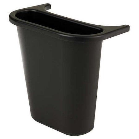 Rubbermaid Commercial 1.1875 gal Rectangular Recycling Bin, Open Top, Black, Polyethylene, 1 Openings FG295073BLA