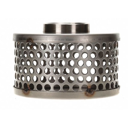 Zoro Select Suct Strainer, 6 Dia, 2 NPSM, Side Rnd Perf 5RWN9