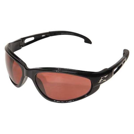 Edge Eyewear Safety Glasses, Dakura, Copper Scratch-Resistant Lens, Polycarbonate, Black Full-Frame, Wraparound SW115