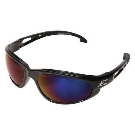 Edge Eyewear Dakura, Safety Glasses, Anti-Scratch, Blue Mirror Lens, Black Frame, Full-Frame SW118