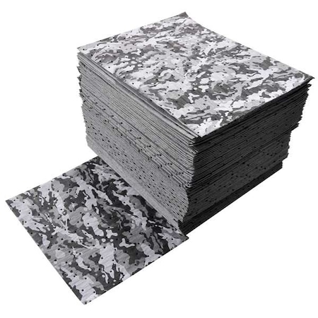 Spilfyter Sorbent Pad, 18 gal, 16 in x 18 in, Universal, Camouflage, 50 PK DS-75