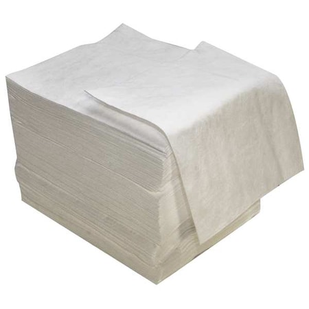 Spilfyter Sorbent Pad, 24 gal, 16 in x 18 in, Oil, White, Polypropylene SFO-72BX