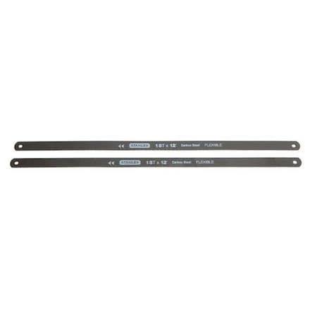 Stanley Hacksaw Blades, 12 In, 18 TPI, PK2 15-928A