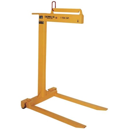 Caldwell Pallet Lifter, Wheeled, 1T, L36" 93W-1-48