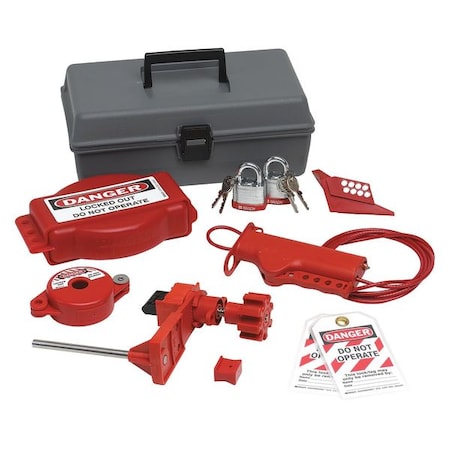 Brady Portable Lockout Kit, Filled, Valve, 10 99324