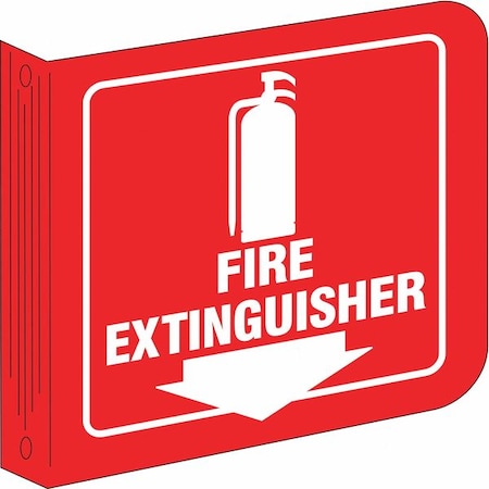 Brady Fire Extinguisher Sign, 8 in Height, 8 in Width, Acrylic, Square, English L0FE15A