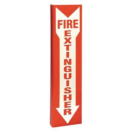Brady Fire Extinguisher Sign, 18 in Height, 4 1/2 in Width, Plastic, Rectangle, English SP184L