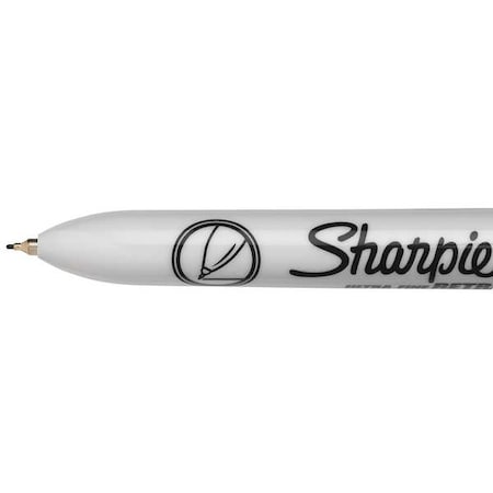 Sharpie Permanent Marker, Black, Ultra Fine Tip, Capped, 12 PK 1735790