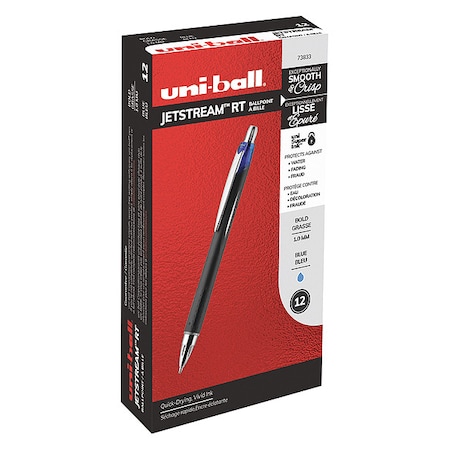 Uni-Ball Retractable Rollerball Pen, 1 mm, Blue PK12 73833