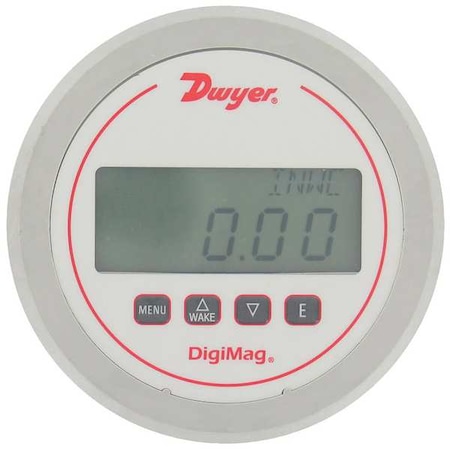 DWYER INSTRUMENTS Digital Differential Pressure Gauge, Plastic, Light Gray DM-1105