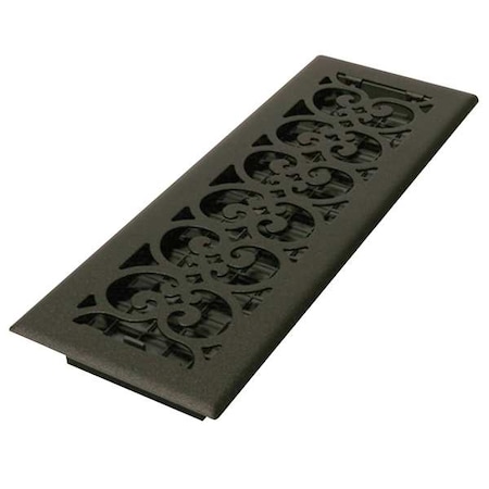 Decor Grates Floor Register 5.5 X 15.5, Textured Black, Cast Iron ST414