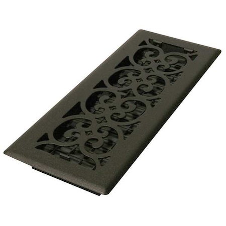 DECOR GRATES Floor Register, 5.5 X 13.5, Textured Black, Cast Iron ST412