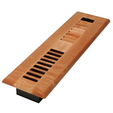 DECOR GRATES Floor Register, 3.75 X 15.5, Lacquered Natural, Maple Wood WML214-N