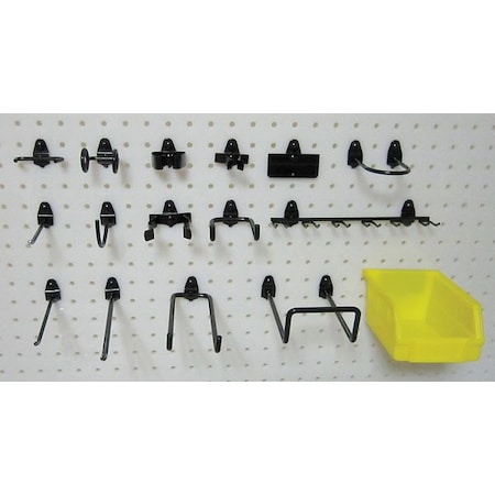 Zoro Select Pegboard Hook Assortment Kit, 13/32 in L,  5TPJ4