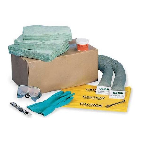 Oil-Dri Vehicle Spill Kit, 12 gal Volume Absorbed per Kit, Bag, White L90688