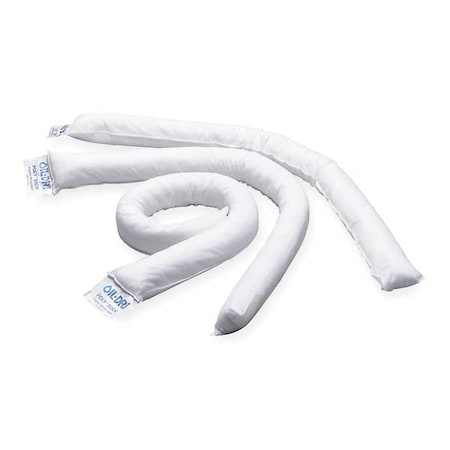 Oil-Dri Sorbent Sock, 12 gal, 3 in x 48 in, Oil, White, 12 PK L90898