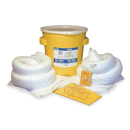 Oil-Dri Spill Kit, 16 gal Volume Absorbed per Kit, 20 gal Capacity, Lab Pack, Yellow L90942