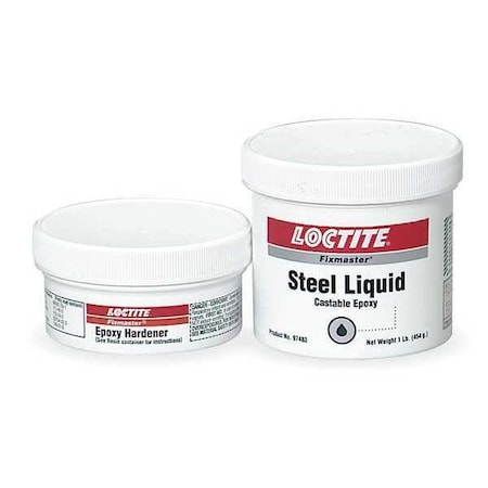 Loctite Steel Liquid, 1 lb Container Size, Jar, EA 3472, Gray 235617
