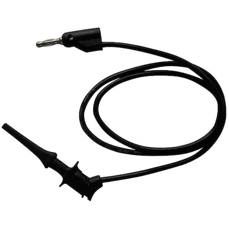 Zoro Select Test Lead, Test Clip to Stackable Banana Plug, 60", PVC, Black 5TXE3