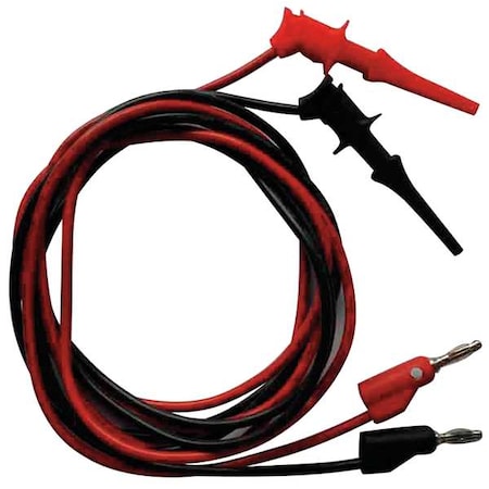 Zoro Select Test Lead, Test Clip to Banana Plug, 24", PVC, Black, Red 5TXC8