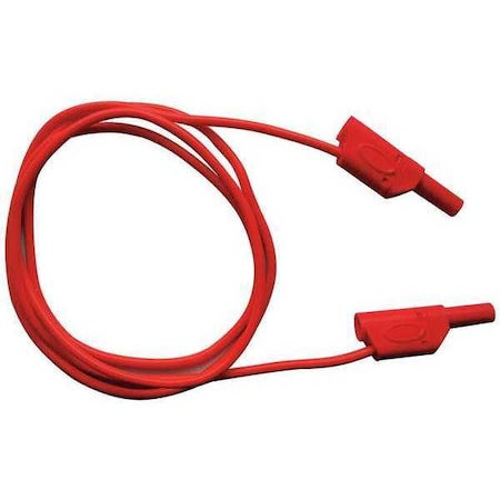 Zoro Select Test Lead, Stackable Sheathed Banana Plug, 48", Red 5TXA8