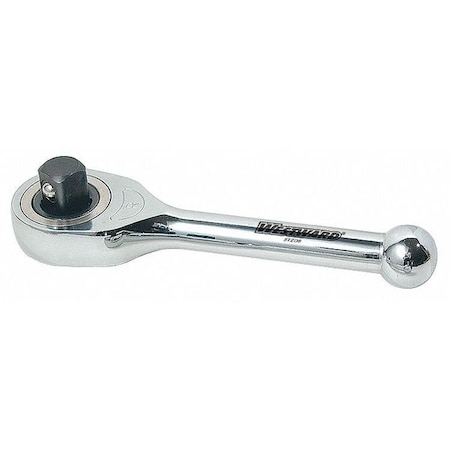 Westward 1/4" Drive Pear Hand Ratchet, Chrome 5TZD7