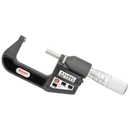 Starrett Electronic Micrometer, 1 to 2", 0.00005 Res 733XFLZ-2