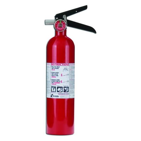 Kidde Fire Extinguisher, Class ABC, UL Rating 1A:10B:C, 100 psi, Rechargeable, 2.5 lb capacity PRO-2.5MP-1