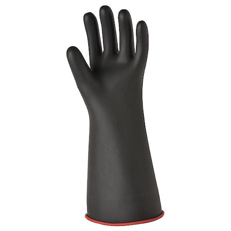 Salisbury Electrical-Insulating Gloves, 7,500V AC, 11,250V DC, Rubber, 14" Length, Black, Size 8 E114RB/8