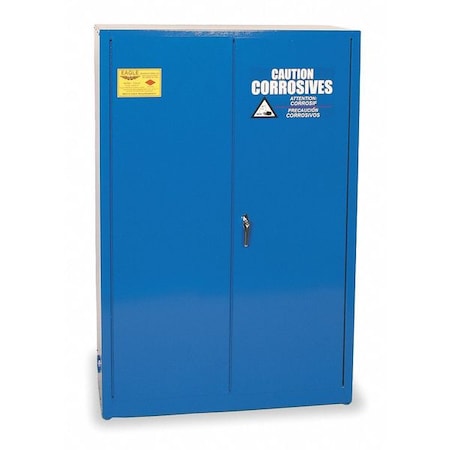 Eagle Mfg Hazardous Material Storage Cabinet, 45 gal, 2 Shelves, Steel, 43 in W x 65 in H x 18 in D, Blue CRA45X