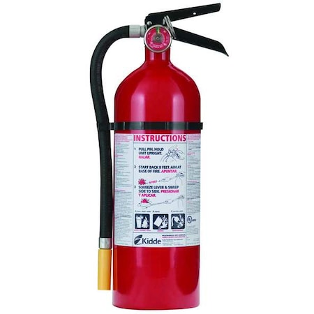 Kidde Fire Extinguisher, Class ABC, UL Rating 3A:40B:C, Dry Chemical, 5 lb capacity, 18 ft Range PRO-5MP-1