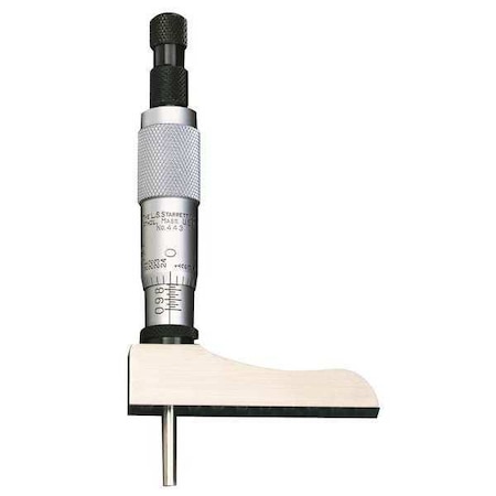 Starrett Depth Micrometer w/Half Base, 0-3" 443Z-3RL