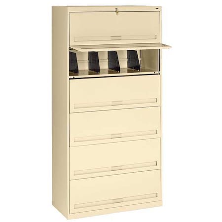 Tennsco 36" W 6 Drawer Lateral File Cabinet, Champagne/Putty, Letter/Legal FS361LPY