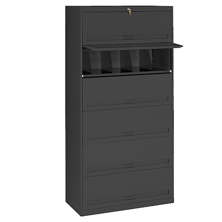 Tennsco 36" W 6 Drawer Lateral File Cabinet, Black, Letter/Legal FS361LBK