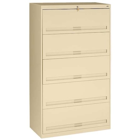 Tennsco 36" W 5 Drawer Lateral File Cabinet, Champagne/Putty, Letter/Legal FS351LPY
