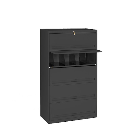 Tennsco 36" W 5 Drawer Lateral File Cabinet, Black, Letter/Legal FS351LBK