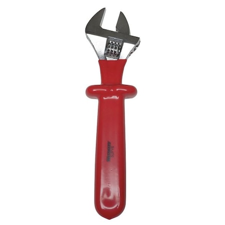 Westward Adj. Wrench, Ins., 10", 1-1/4" Cap., Chrome 5UFY6