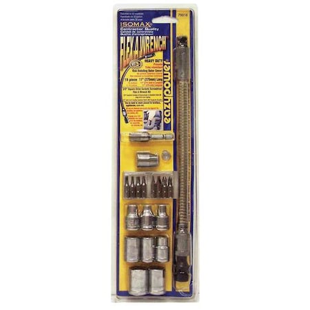 Zoro Select Flex Wrench Socket Kit, Pieces 19 79016