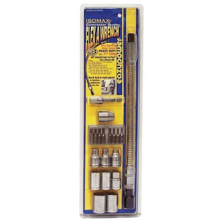 Zoro Select Flex Wrench Auto Socket Kit, Pieces 19 79017