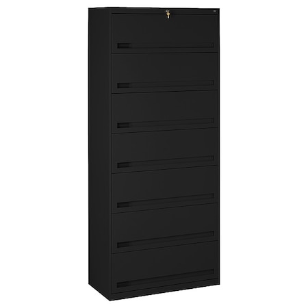 Tennsco 36" W 7 Drawer Lateral File Cabinet, Black, Letter/Legal FS371LBK