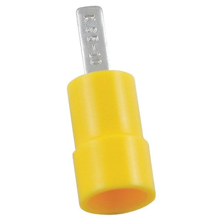 Power First Pin Terminal, 10 AWG, 600 V, Vinyl Insulated, Yellow, Crimp Termination Only, 50 PK 5UGP5