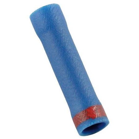 Power First Butt Splice Wire Connector, 14 AWG Max, Blue, Vinyl Insulation, 600 V, 100 PK 5UGU8