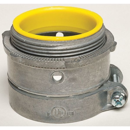 Zoro Select Conduit Fitting Grounding Connector, Push-On, Die Cast Zinc 5UGW3