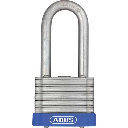 Abus Padlock, Master Keyed, Long Shackle, Rectangular Recycled Steel Body, Steel Shackle, 7/8 in W 41HB/45 MK KD