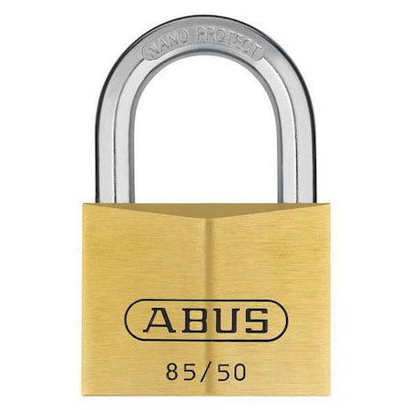 Abus Padlock, Master Keyed, Standard Shackle, Rectangular Brass Body, Steel Shackle, 1 3/16 in W 85/50 MK KD