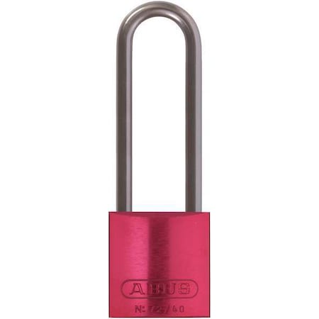 Abus Lockout Padlock, Keyed Different, Aluminum, Red, 3 in Shackle Height, 1 9/16 in Body Width 72 HB/40-75 KD Red