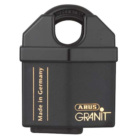 Abus Padlock, Master Keyed, Partially Hidden Shackle, Rectangular Hardened Steel Body, 11/16 in W 37/60 MK KD